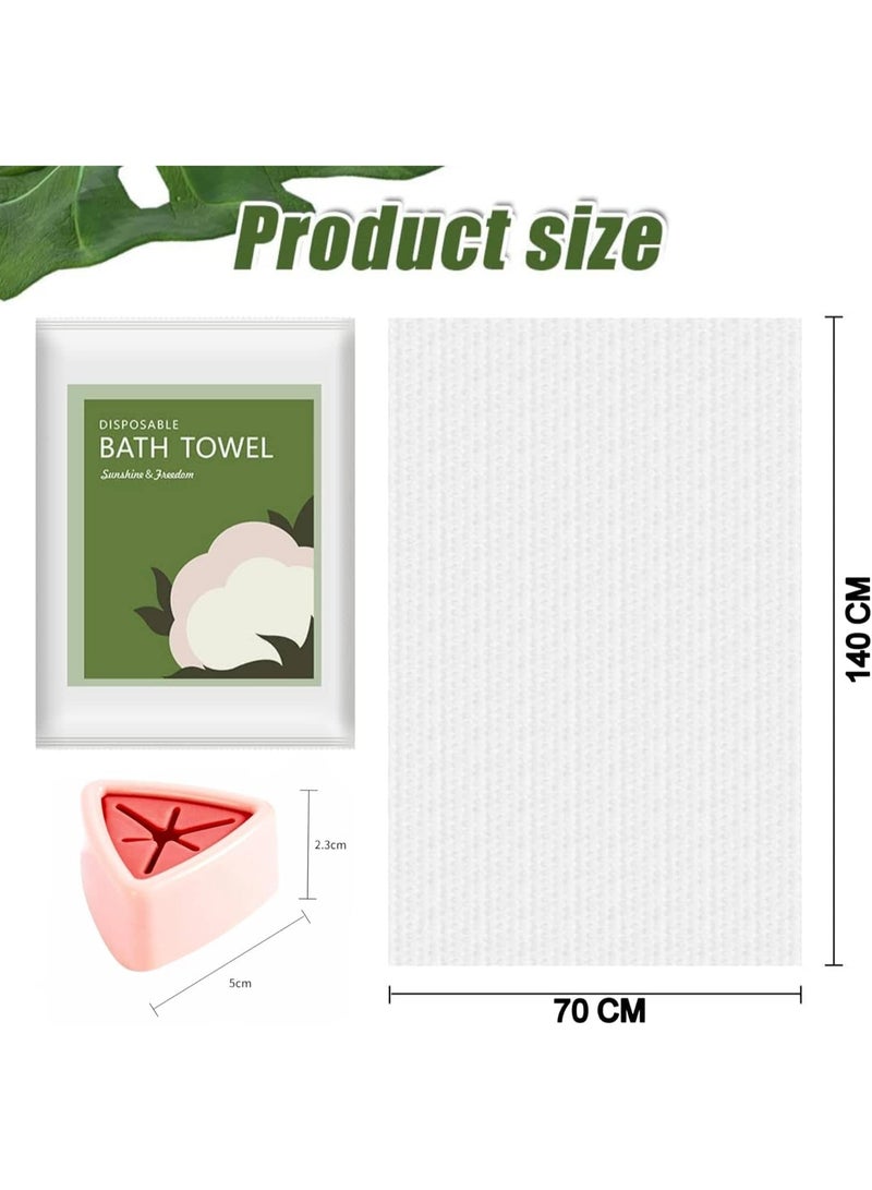 Anmi 10 Pack Disposable Bath Towels with Hanging Hooks, 140*70cm Large Thick Towels for Travel, Hotel, Camping - Image 2